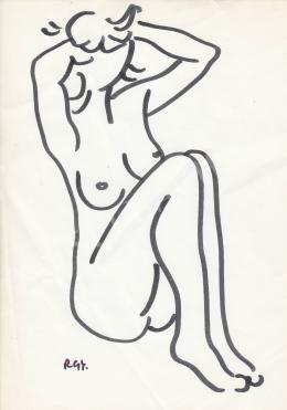  Rózsahegyi, György - Nude Adjusting her Hair (c. 1975)